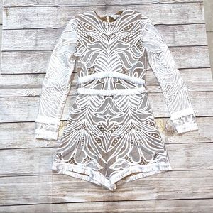 Alexis garner lace fringe romper